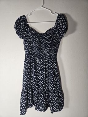 Hollister Navy Mini Dress with White Floral Print